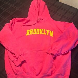 Barely worn Hot pink “Brooklyn” sweatshirt - size large